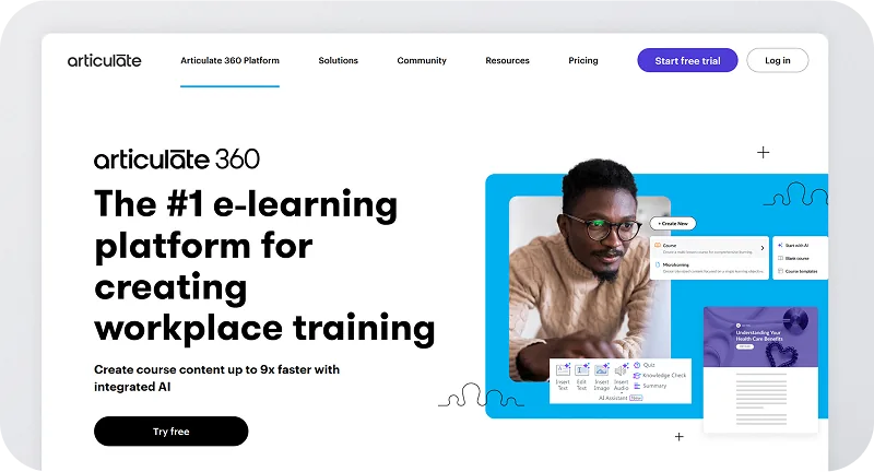 E-learning platform interface