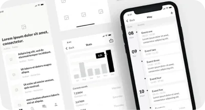 MVP mobile app prototype screens